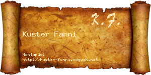 Kuster Fanni névjegykártya